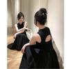 New French Retro Chic Waist Long Dress Temperament Sleeveless Design Back Hollow Dress Women