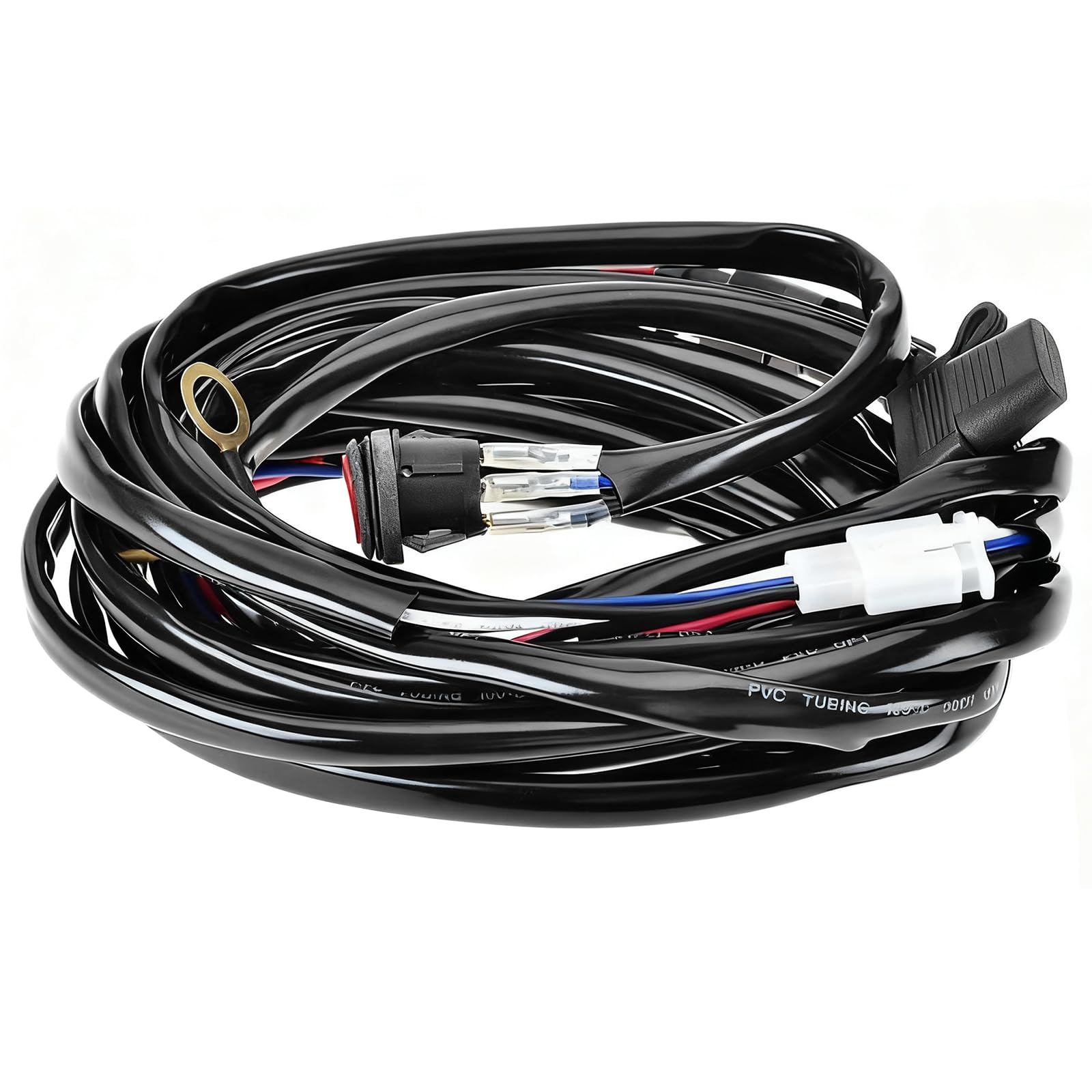 

Motorbike/Car Relay Harness, Harness Fuse, LED Included, Waterproof, Leakproof, High Temperature On/Off Switch, Compatible чёрный