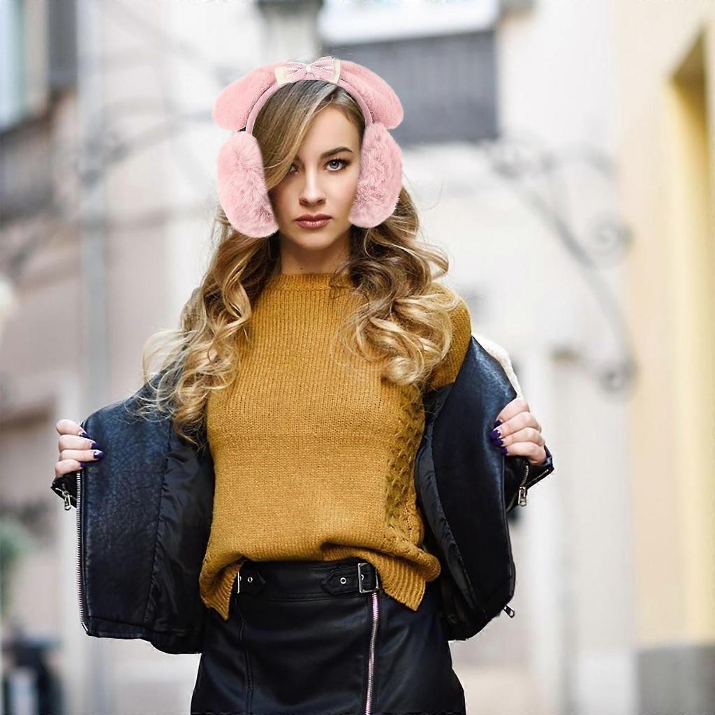 Women Earmuff Adults Earmuff Ear Warmers Bow Ear Protector Plush Earmuff for Outdoor