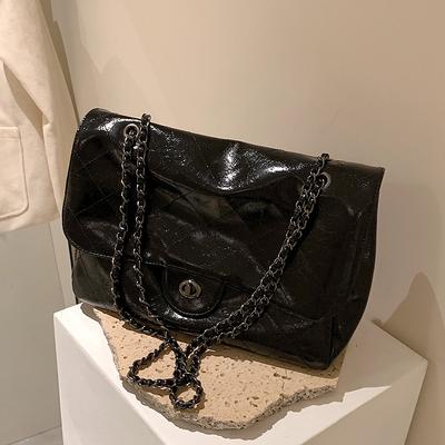 Sac à chaîne losanges rétro mode grande capacité Nouveau sac à bandoulière pour le travail Sac sous les bras pour femme