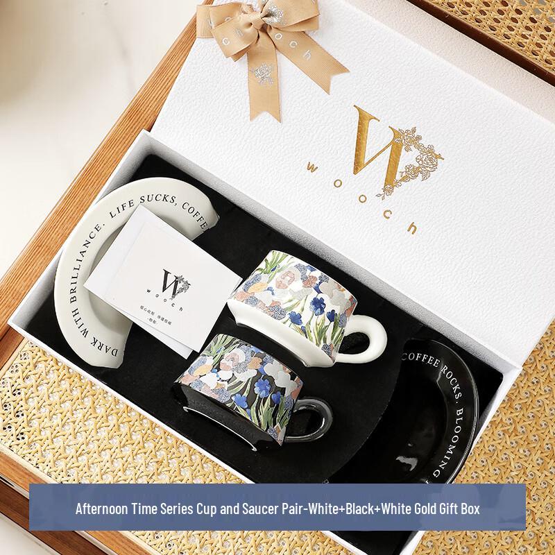 

WOOCH Ceramic Couple s Coffee Cup & Saucer Gift Set