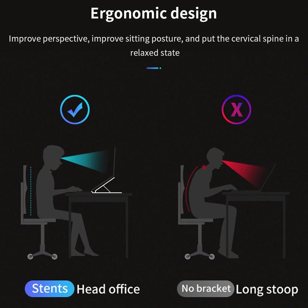 A9 Portable Laptop Stand 13 Height Adjustable Levels Foldable Notebook Desktop Riser Holder