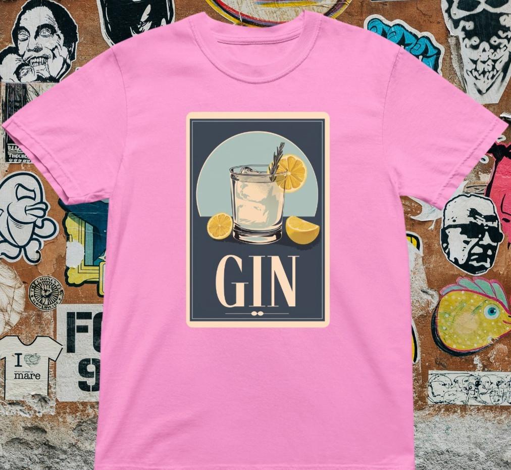 Gin Cocktail T-Shirt – Retro Vintage Drink Graphic Tee with Lemon and Rosemary XXXL
