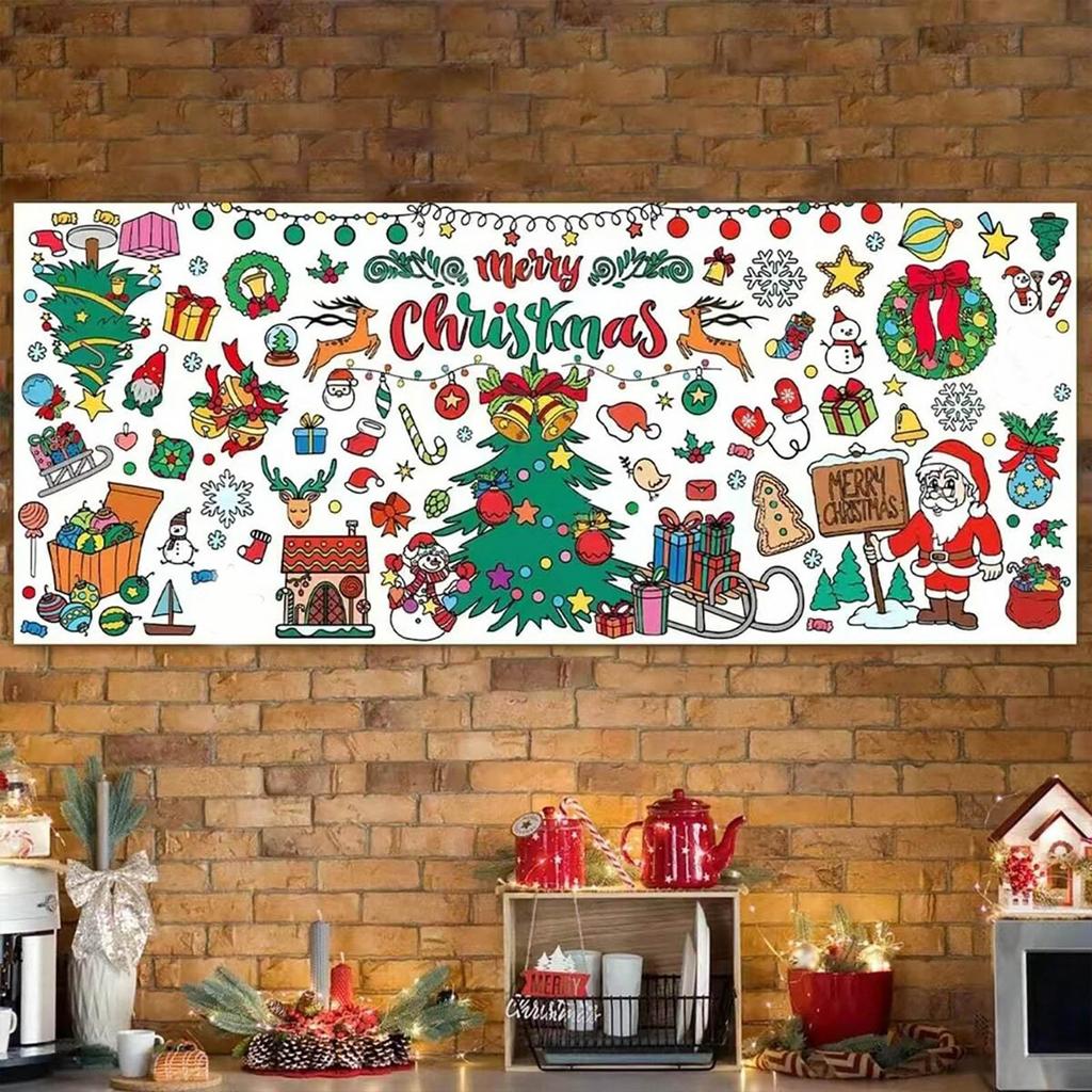 Paper Coloring Banner Kids Gifts Activities Toys Party Classroom Christmas