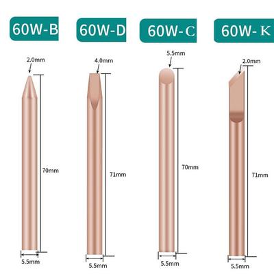 Soldering Iron Tip B C D K 60W Bronze Effective Cleaning