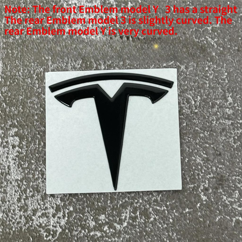 For Tesla Model 3 Mode Y Zinc Alloy Car Front Hood Logo Sticker Styling Auto Body Rear Trunk Emblem with Radian Accessories