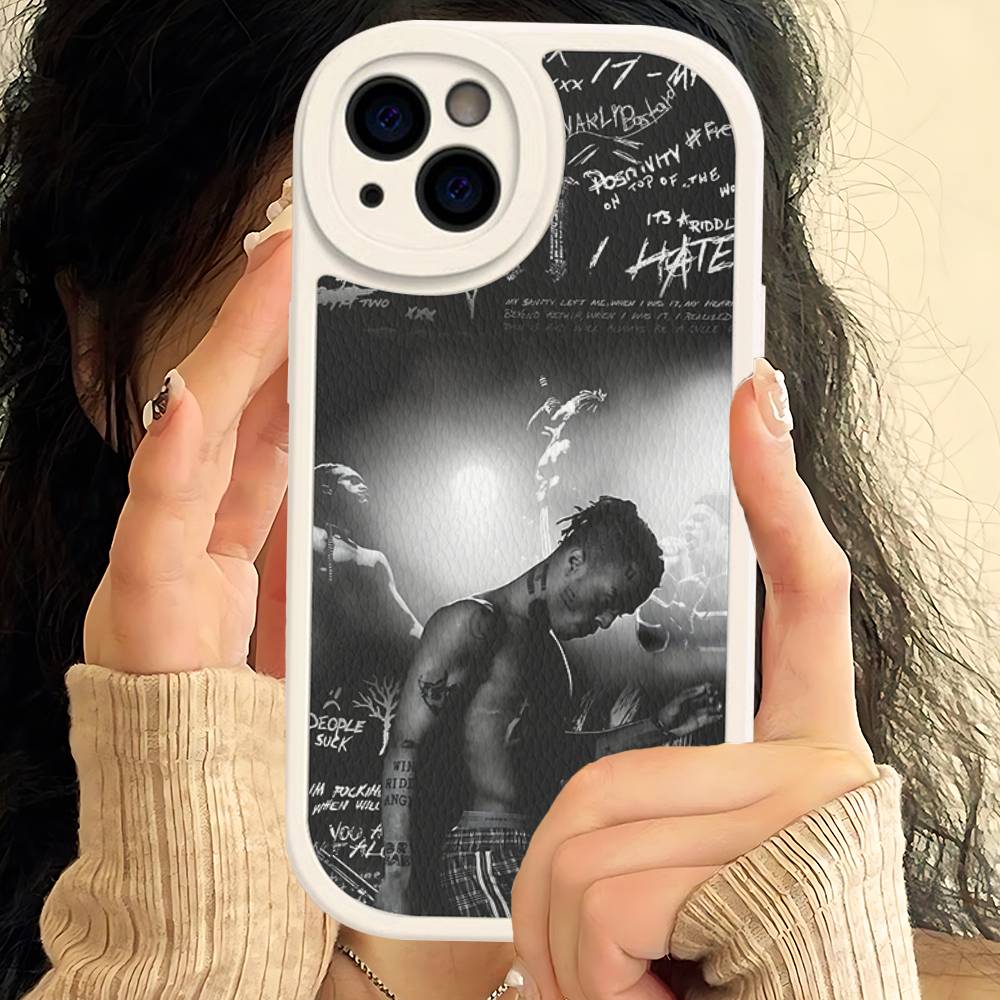 Rapper X-XXXTentacionS Handyhülle für IPhone 16 15 14 13 12 11 Pro Max Plus Leder Stoßfeste Hülle