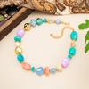 Colorful Beaded Necklace for Women, Multi-Color Irregular Resin Beads Choker, Bohemian Statement Jewelry