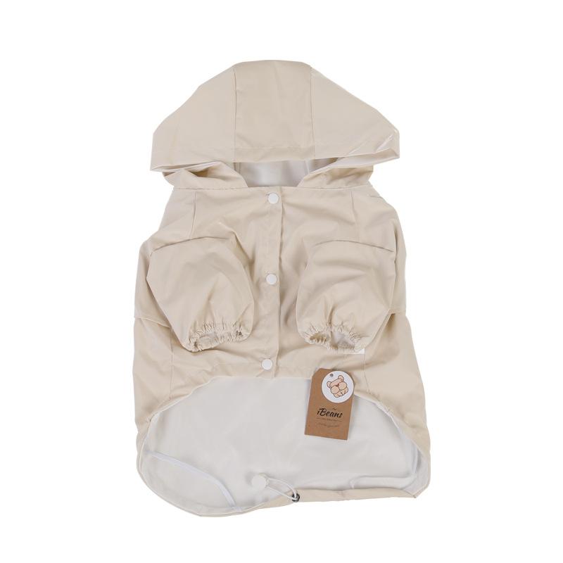 Pet candy raincoat French bucket teddy outdoor waterproof clothes PU double rainproof and leak-proof dog suit poncho going out S