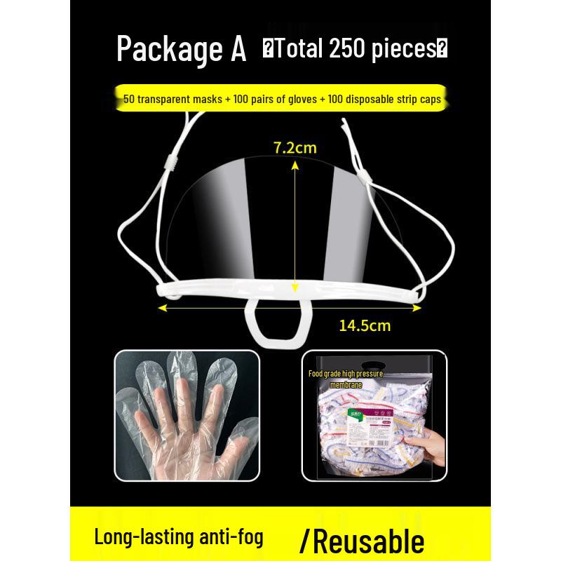 Anti-Fog Transparent Chef Mask for Kitchen and Restaurant