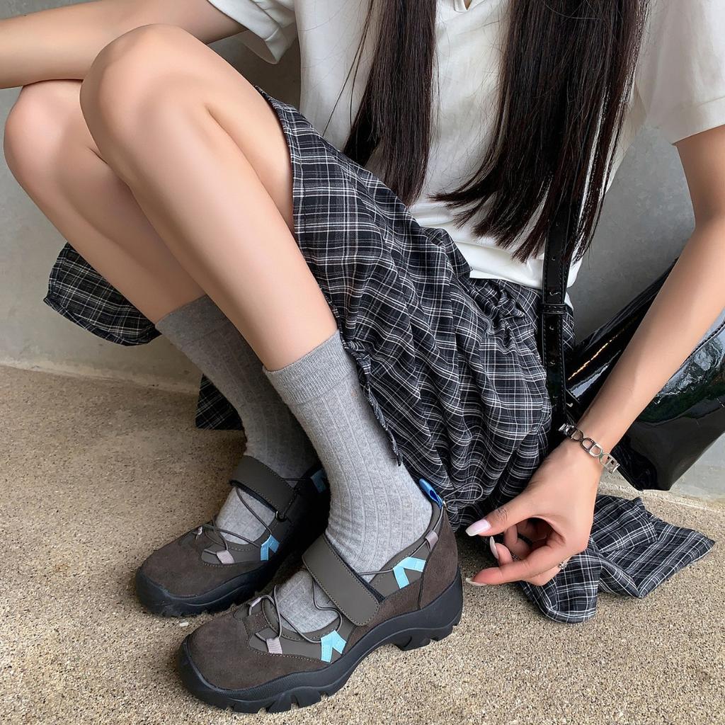 Versatile models are not tired of feet~ 6cm height increase casual Mary Jane shoes women's 25 trendy thick-soled sweet and cool one-word single shoes