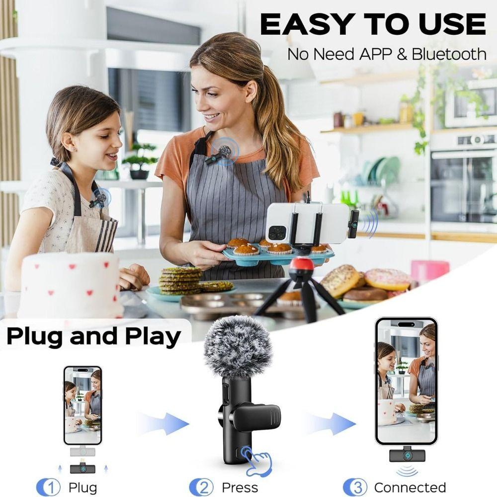 Type-C Mic Mini Lapel Mic Noise Reduction Wireless K11 Microphone  Recording Audio Video