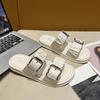 Women's Summer Square Buckle Slippers: Non-slip, Versatile for Indoor & Outdoor Wear