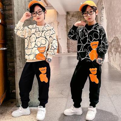 Completo Autunnale Bambino Felpa a Maniche Lunghe e Pantaloni – Abbigliamento Sportivo alla Moda per Bambini