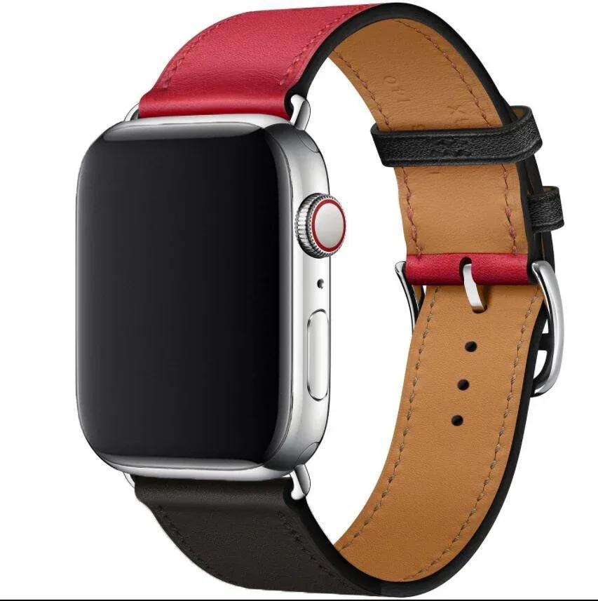 Leather Watch Straps for Apple Watch Band 44mm 49mm 45mm 42mm 40mm 41mm 38mm Sport Bracelet iWatch Series Ultra 9-8-7-6-5-4-3-SE