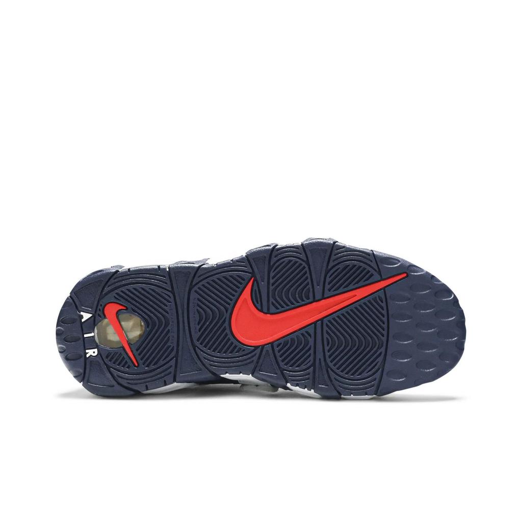 Nike Air More Uptempo Grade School 'Olympic' 2016 (Unisex) White / Mid Navy-Metallic Gold Kids' Basketball Shoes 415082 104