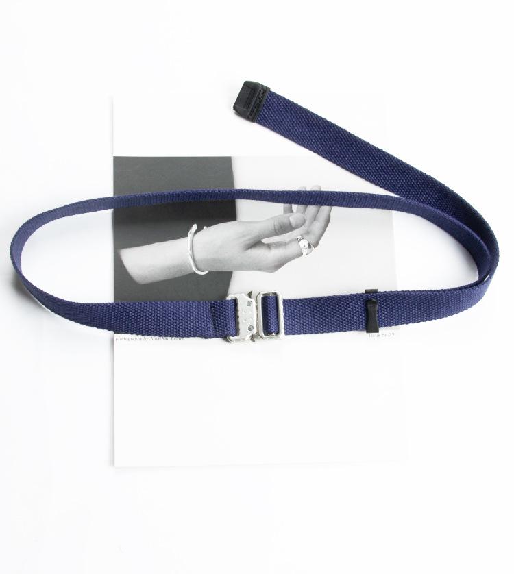 2.5cm Slim Canvas Belt with Cobra Buckle - Trendy Student Fashion Accessory for Women 110cm