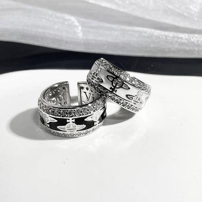 Sweet Cool Glaze Diamond Saturn Ring Women'S Niche Design Sense Opening Niche Design Advanced Sense Personality Index Finger Ring
