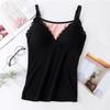 Winter Lace Padded Camisole Undershirt Female Internal Warmth Cold Thickened V-neck with Chest Pads Seamless Body Underwear