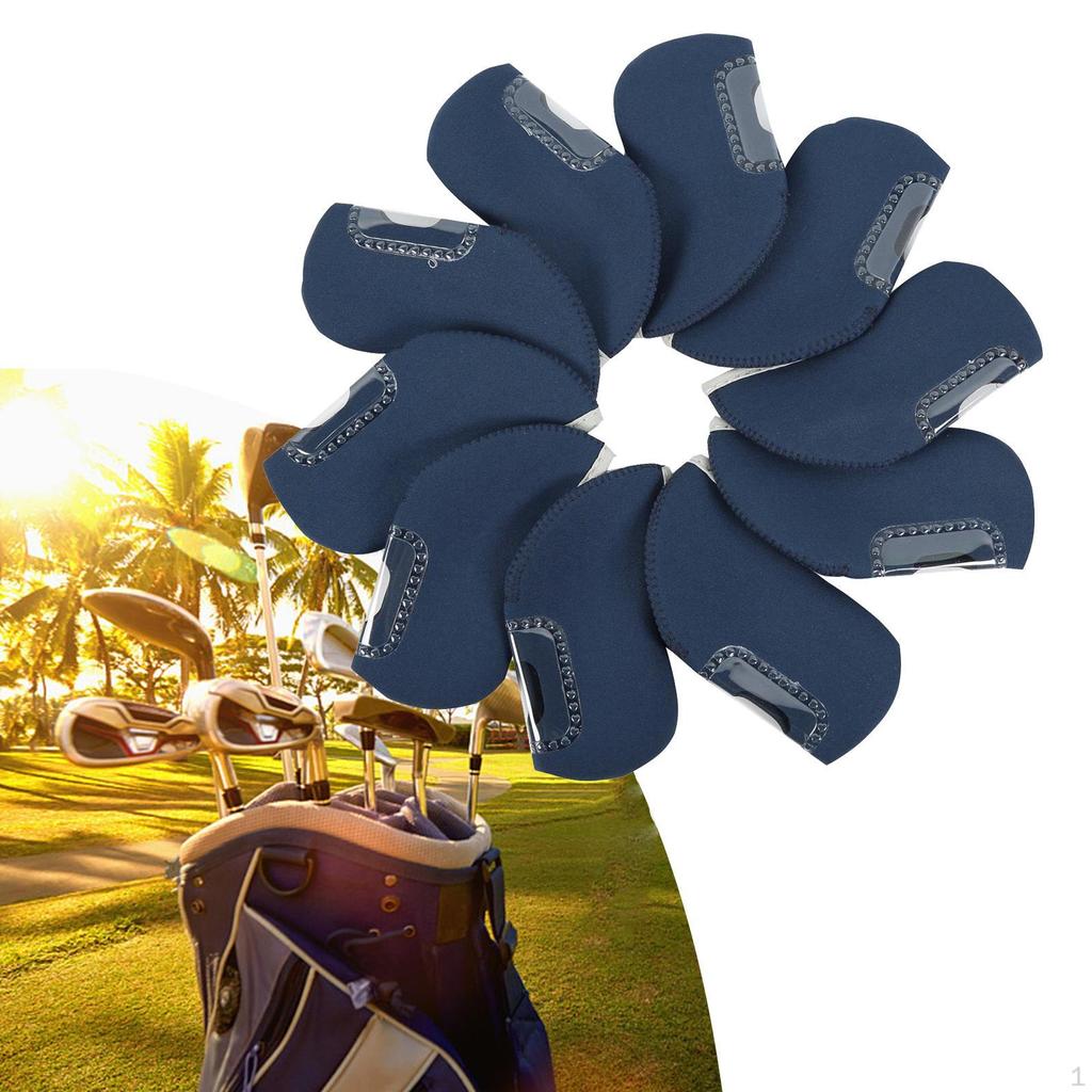 10 Pieces Visible Golf Iron Covers Club Covers, Universal Headcover Putters Protection