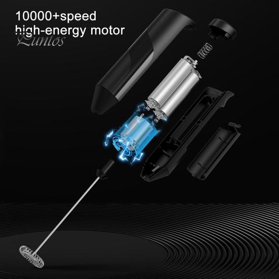 Handheld Milk Frother Electric Foam Maker Rechargeable Stainless Steel Whisk Drink Mixer Versatile Mixing Tool for Lattes Cappuccino Matcha