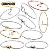 Adjustable Round Bead Bracelet S925 Pure Silver Heart Snake Bone Bracelet Charm DIY Accessories For Women's Gifts