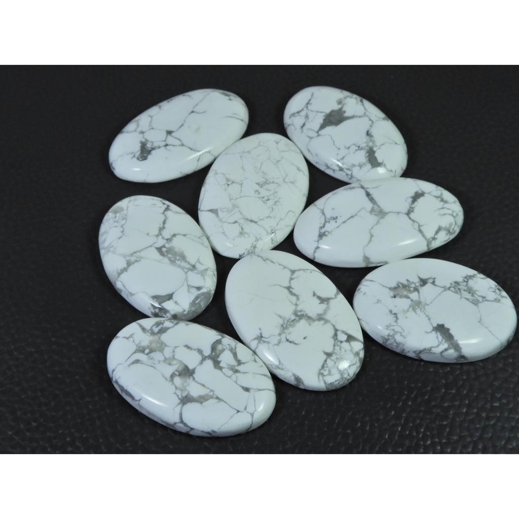 406Cts. Natural Howlite Oval Shape Cabachon Loose Gemstone 08 Pcs Lot C-2555