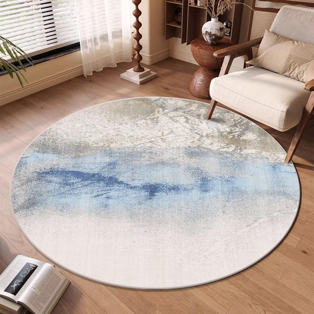 Modern Abstract Round Carpet Living Room Decoration Sofa Area Rugs Home Light Luxury Floor Mat Room Decor Soft Carpet Washable