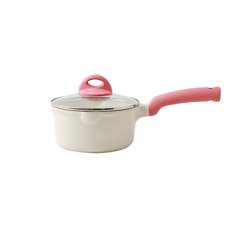 DONNOR Milk Pot Nonstick Induction Pot 2qt  Small Cooking Pot Soup Cooking Pot Non Toxic Sauce Pans for Kitchen PFAS Free