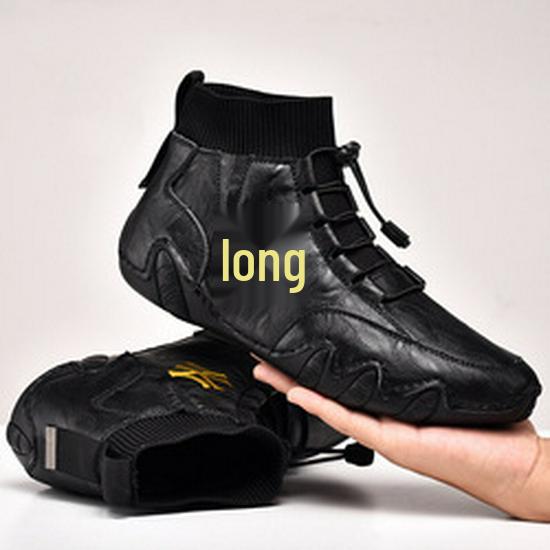 Plus Size Men's High-Top Casual Martin Boots - Warm Cotton Lined for Autumn and Winter
