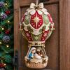 Fabric Sewing Projects for Adults Christmas Hot Air Balloon DIY Kit, 3D Felt Hanging Ornament Santa Family Craft Night Activities Snowman Reindeer