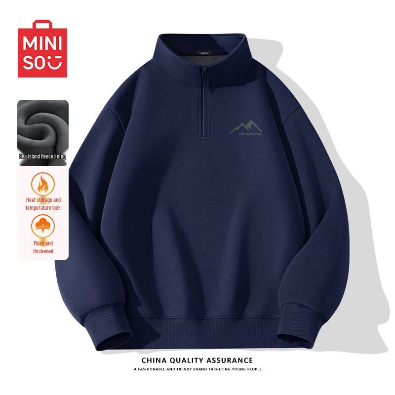 

MINISO Men s Half-Zip Fleece Sweatshirt 2XL