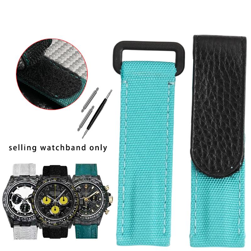Nieuwe Canvas Horlogeband voor Rolex Daytona Yacht Water Ghost Omega Seiko Canvas Nylon Horlogeband 20MM Heren Armband Accessoires