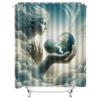 Angel and Earth Shower Curtain - Waterproof, Mildew-Resistant, Machine Washable for Heavenly Bathroom Decor