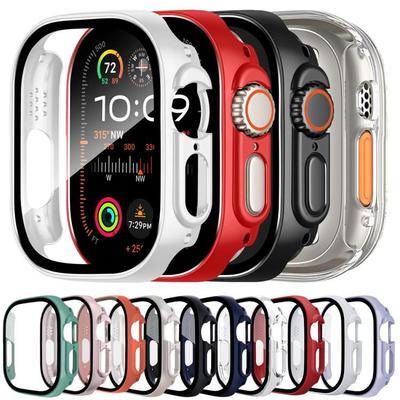 Tempered Glass Integrated PC Watch Case for Apple Watch Series 6/5/4/SE 44mm, Full Surrounded Anti-Fall Protective Cover, Case Only