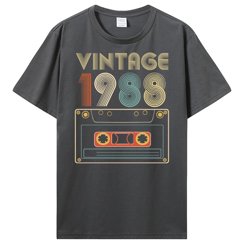 New Men T-shirt Vintage 1985 1986 1987 1988 1989 Tshirt Women T Shirt Men Cotton Tees Hip Hop Harajuku Streetwear