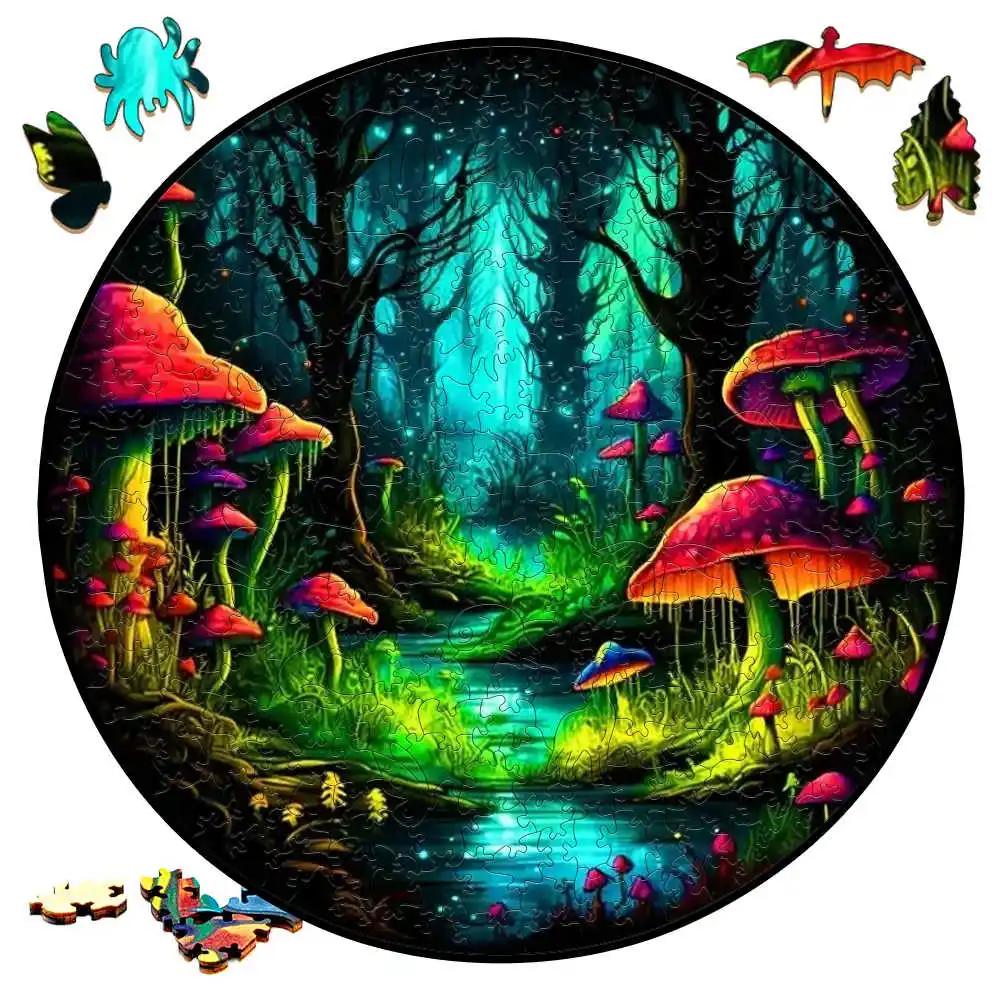Non-Toxic Interesting Mushrooms Wooden Puzzles For Adults Kids Wood Diy Crafts Animal Shaped Christmas Gift Board Games Jigsaw Puzzle