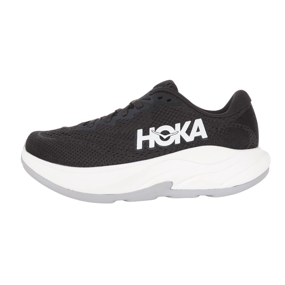 HOKA Rincon 4 Wide Running Size Black and Shoes, Women's, 25.0, White, 1155133-BWHT