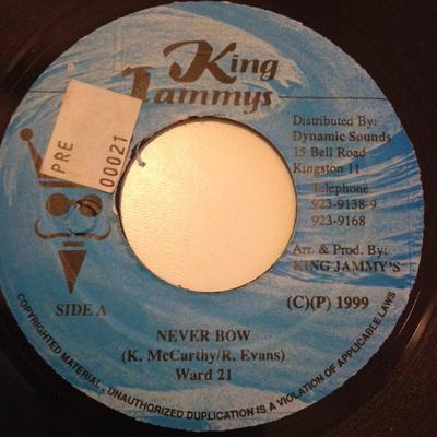 7inch Record WARD 21 - Never Bow NONE King Jammy's 1999 Jamaica Reggae, Ska & Dub Used