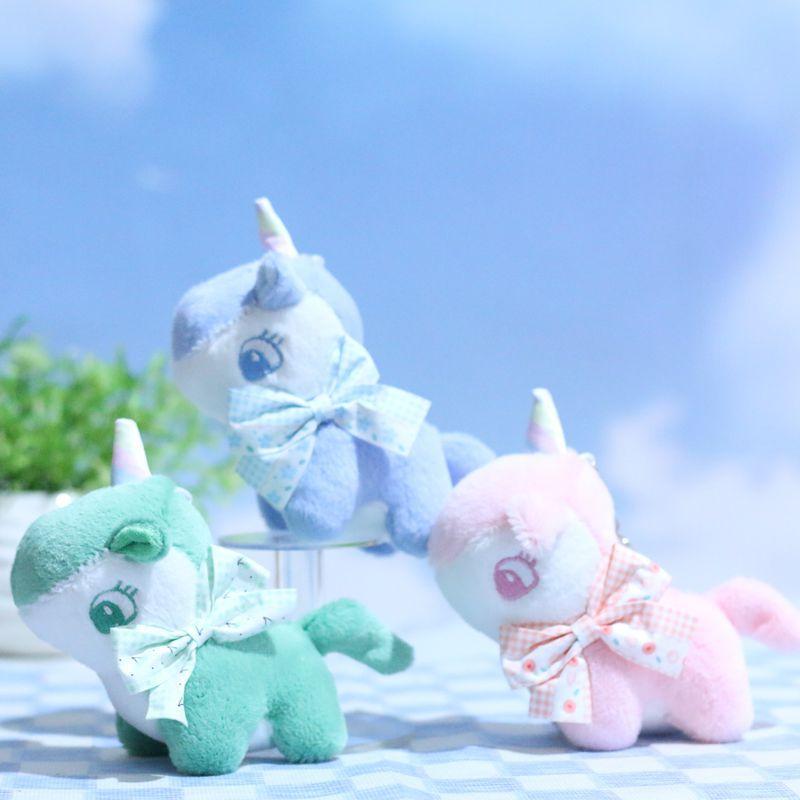 Miniature Cute Unicorn Plush Pendant Keychain In Soft Colors For Children And Celebrations