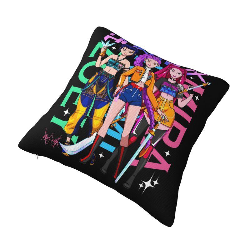 Custom Kpop Hunter Demons Pillow Covers Huntrix Cushion Cover Decoration Salon Square Pillowcase