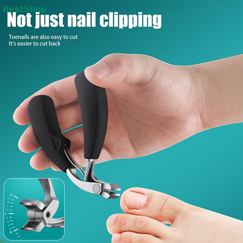 1*Pipe Bend Curved Nail Clippers With Large Opening,Anti-splash Storage Nail Scissors For The Elderly Thick Toenails Heavy Duty