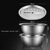 Three-Piece Stainless Steel Grater, Colander, and Vegetable Washing Bowl Set for Multi-functional Kitchen Use