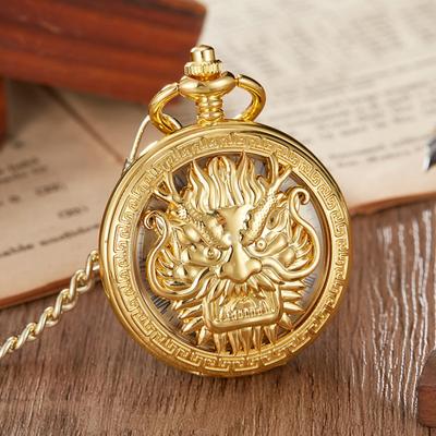 New Kirin Flip Semi-automatic Mechanical Retro Roman Numeral Pocket Watch