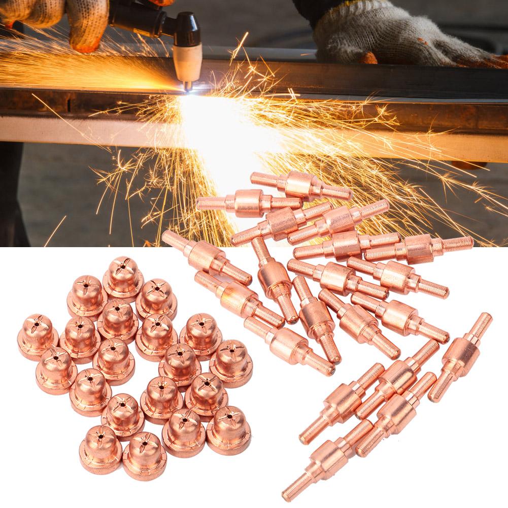 40pcs Cutter Consumables Electrode Nozzle Tip for PT31 LGK40 Torch