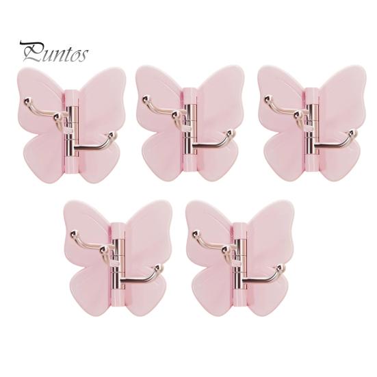 Corner Storage Hooks Rotating Butterfly Adhesive Wall Hooks, 3-Prong No-Drill Swivel Hangers, with Flexible Adjustable Angle Space-Saving Hook,