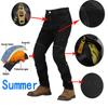 Men Kevlar Motorcycle Jeans Cooling Summer Riding Pants with CE Knee Armor Protective Blue Black