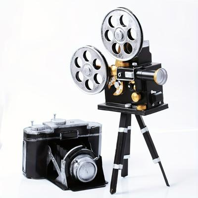Vintage Iron Art Creative Home Decor Projector, Suitable for Living Room Window Cafe Bar Decoration, Shop Cinema Display Ornament, Christmas Gift