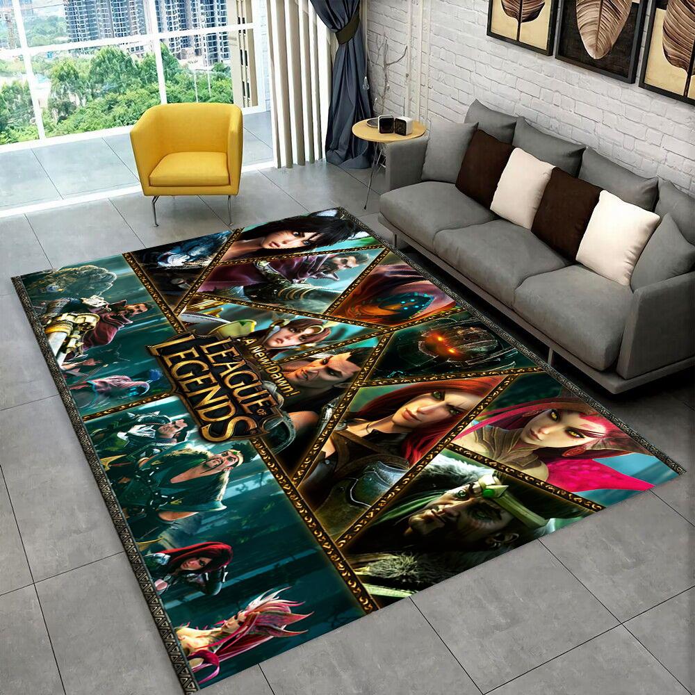 3D LOL League of Legends Jinx Game Gift Carpet Rug for Living Room Bedroom Home Sofa Decoration,kids Play Non-slip Floor Mat