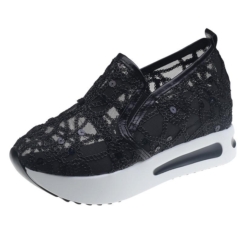 Spring & Fall Mesh Wedge Slip-on Casual Shoes